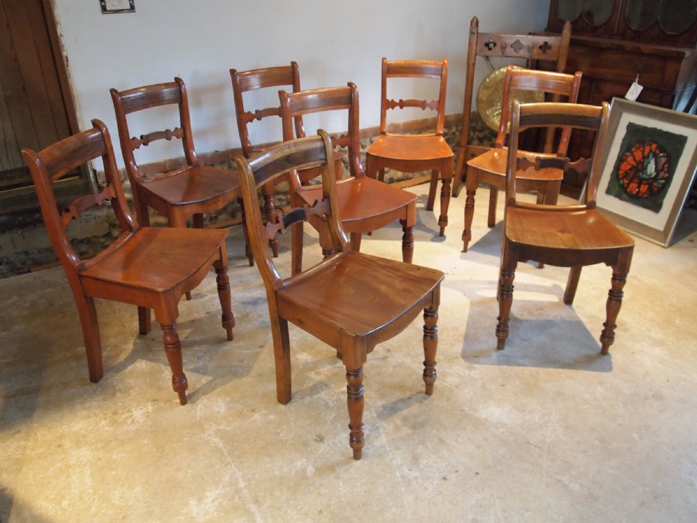 Chairs set of 8 Essex bar back kitchen c1830 View X
