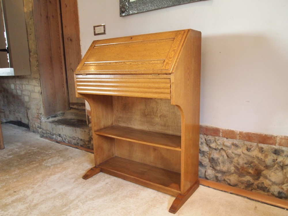 Bureau bookcase rare Art Deco Oak desk c1930 View X