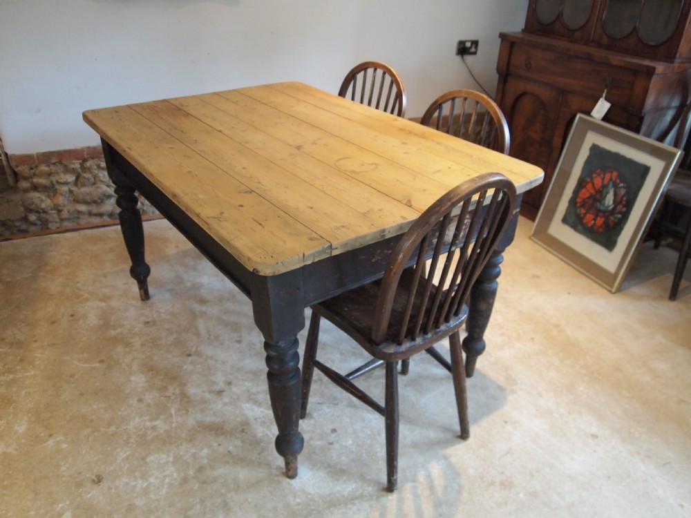 Table refectory farmhouse scrub top Victorian Pine c1880 View III