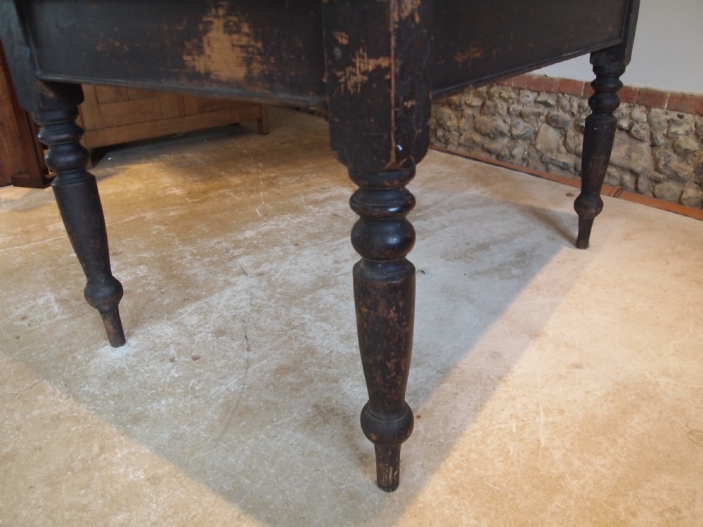 Table refectory farmhouse scrub top Victorian Pine c1880 View IV