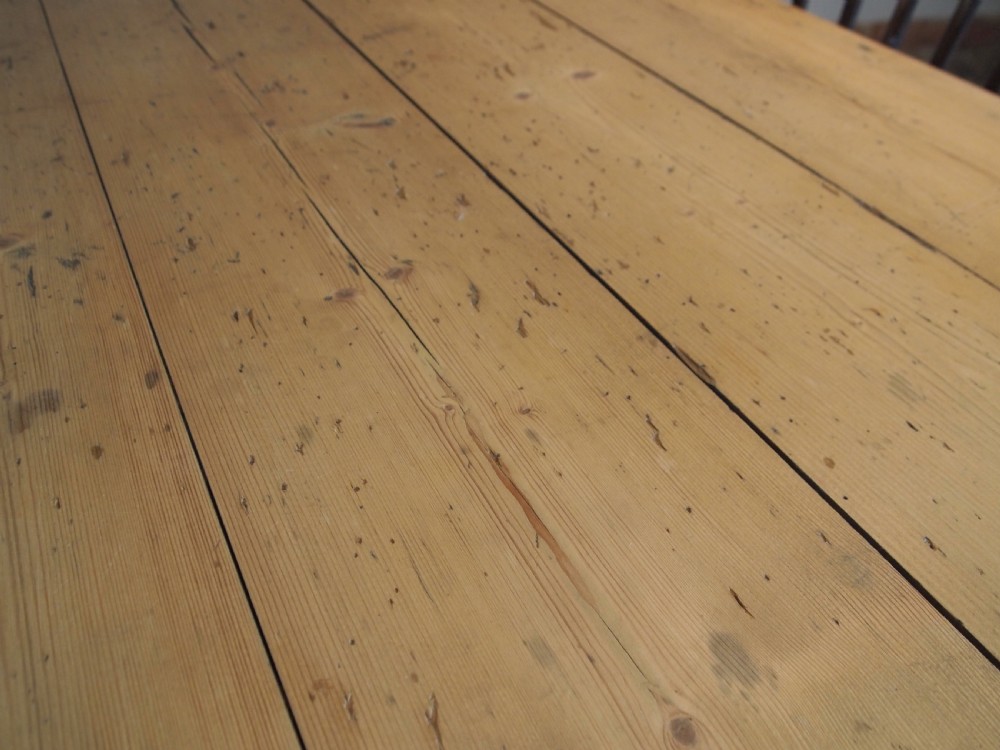 Table refectory farmhouse scrub top Victorian Pine c1880 View VIII