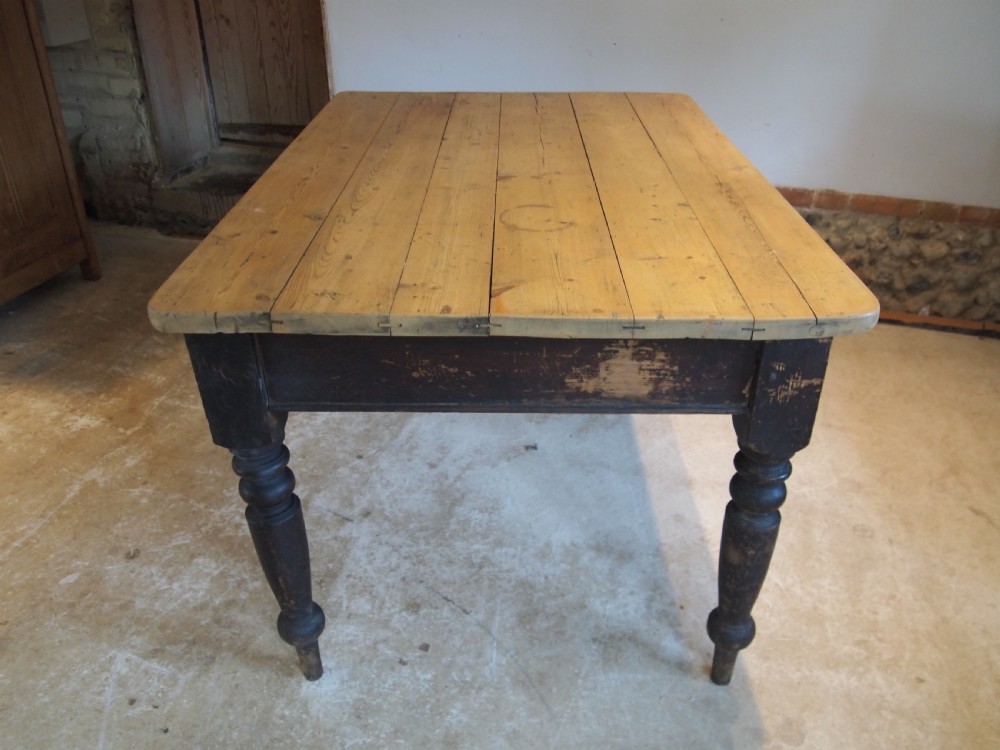 Table refectory farmhouse scrub top Victorian Pine c1880 View IX
