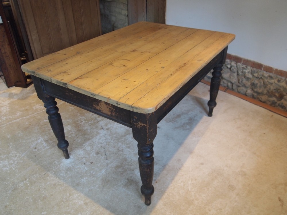Table refectory farmhouse scrub top Victorian Pine c1880 View X