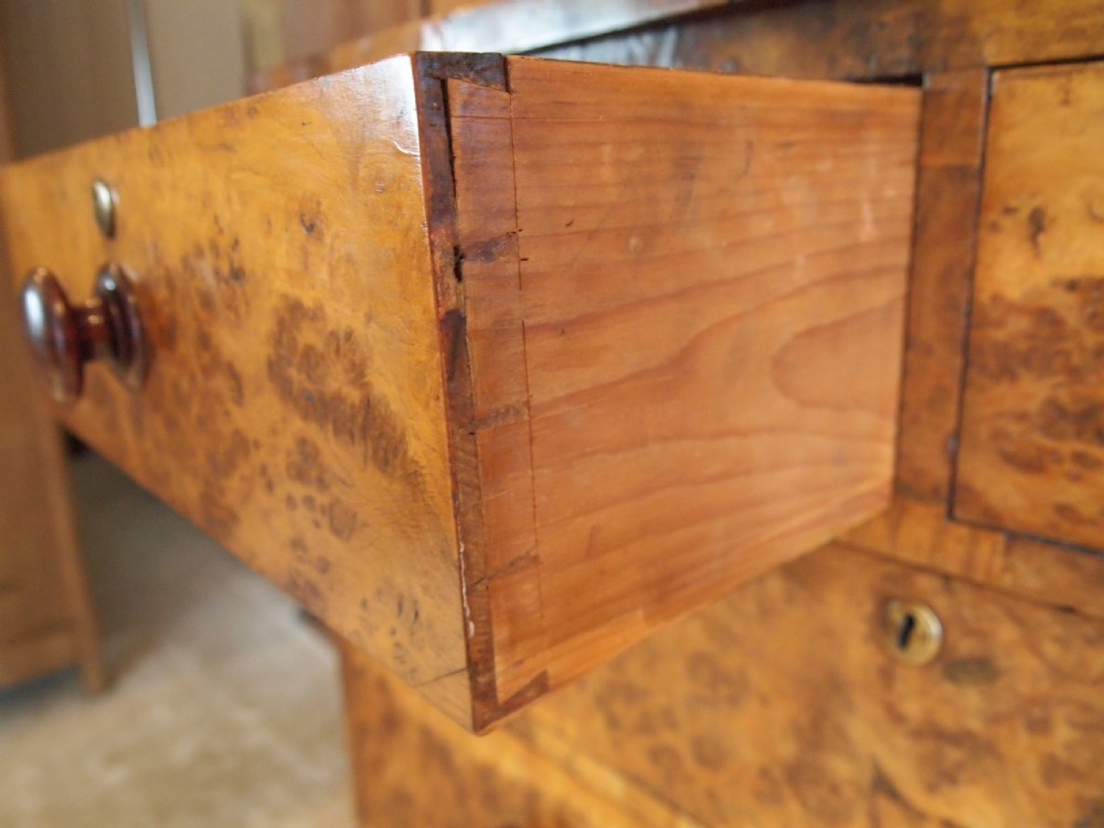 Chest of drawers outstanding very Rare Victorian Burr Oak c1850 View XIV