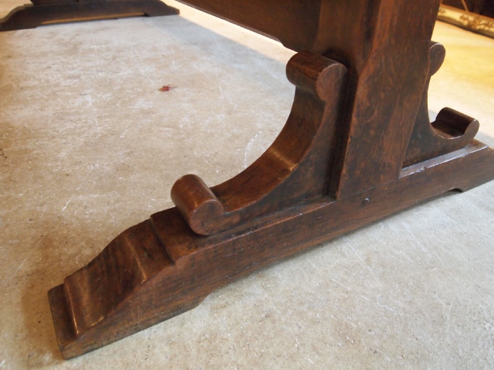 Table stunning Arts and Crafts Oak refectory dining farmhouse c1900 View V