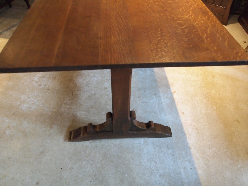Table stunning Arts and Crafts Oak refectory dining farmhouse c1900 View IX