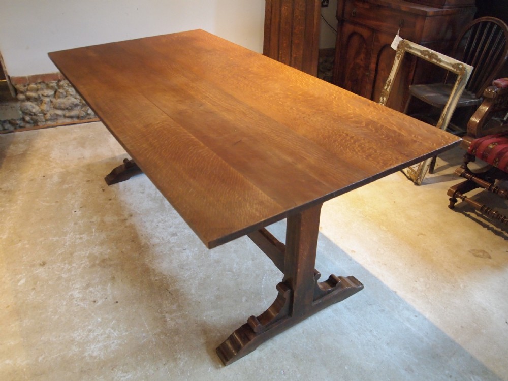 Table stunning Arts and Crafts Oak refectory dining farmhouse c1900 View XIII