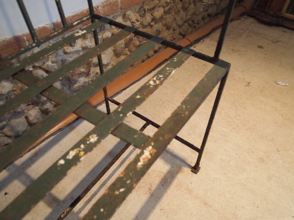 Bench settle garden seat Victorian Strap work c1890  View V