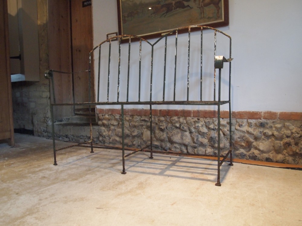 Bench settle garden seat Victorian Strap work c1890  View IX