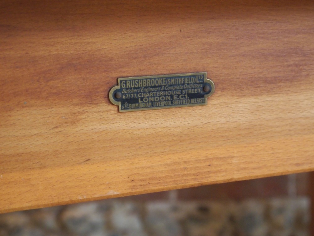 Butchers block Maple New old stock G Rushbrooke Smithfield London c1920 View III