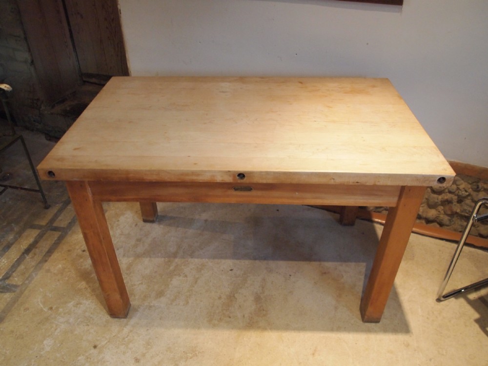 Butchers block Maple New old stock G Rushbrooke Smithfield London c1920 View V