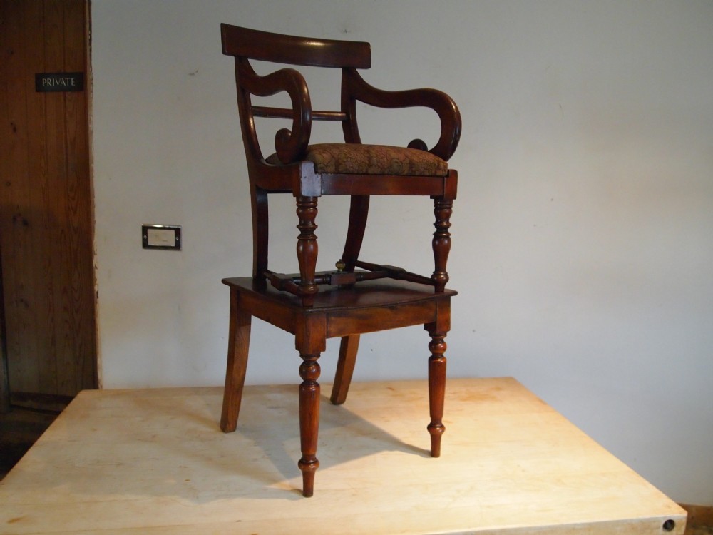 Chair rare William IV Child's Mahogany high chair c1830