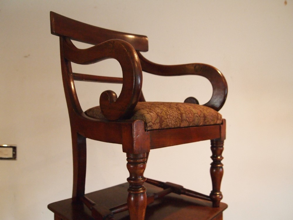 Chair rare William IV Child's Mahogany high chair c1830 View V