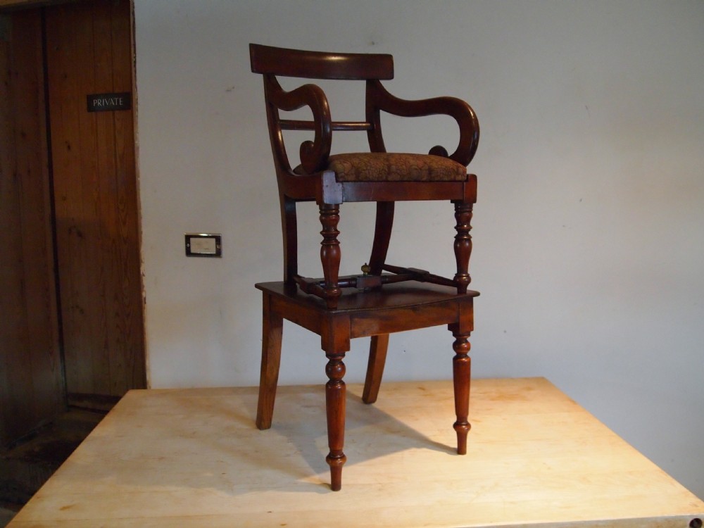 Chair rare William IV Child's Mahogany high chair c1830 View VII