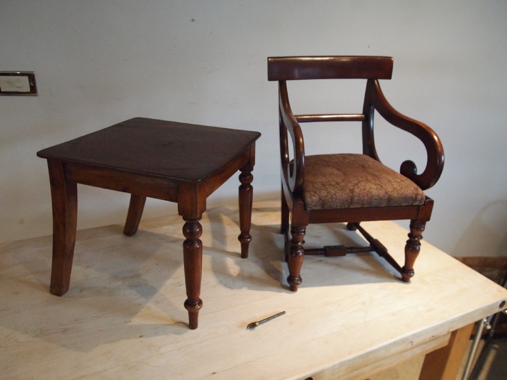 Chair rare William IV Child's Mahogany high chair c1830 View VIII