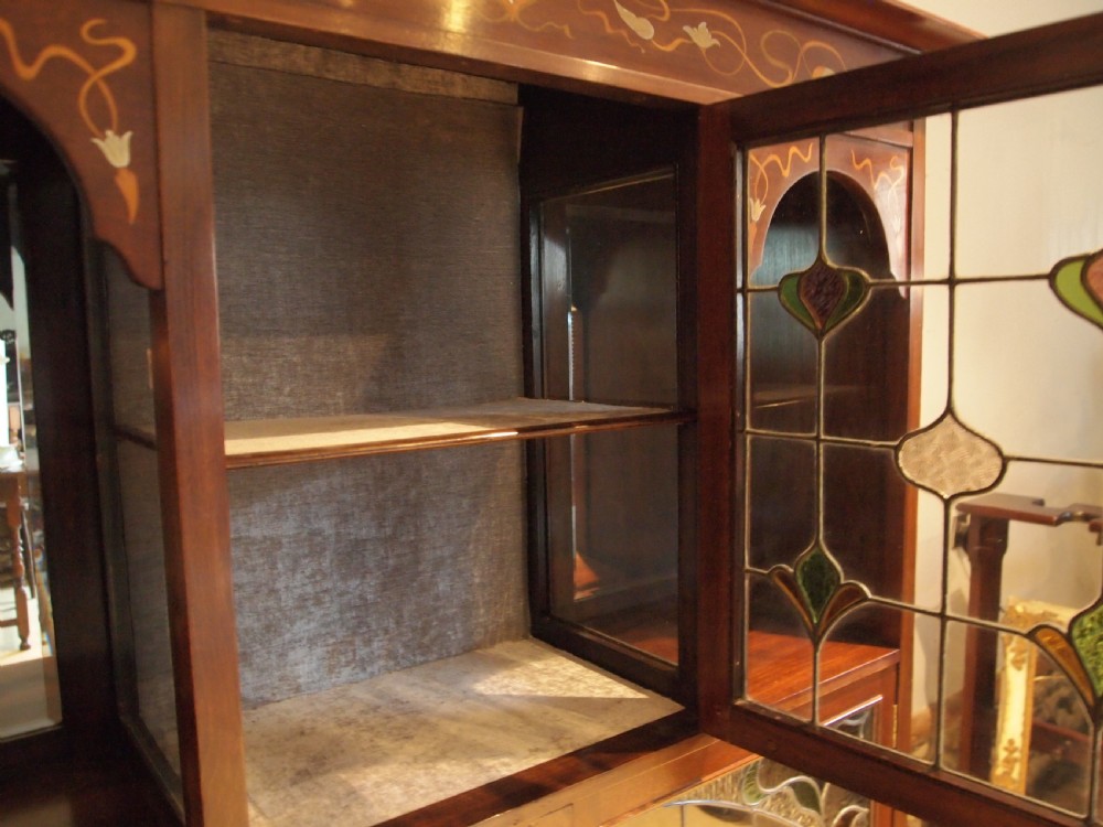 Display cabinet stunning Arts and Crafts Art Nouveau Mahogany c1890 View VI