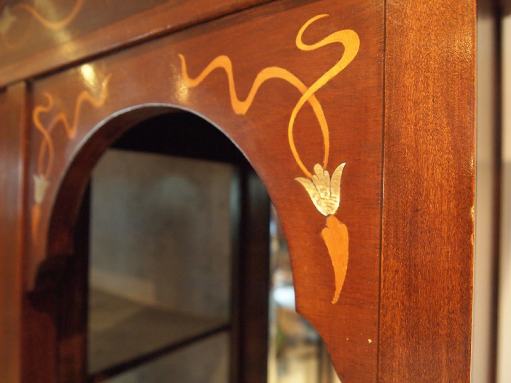 Display cabinet stunning Arts and Crafts Art Nouveau Mahogany c1890 View VII