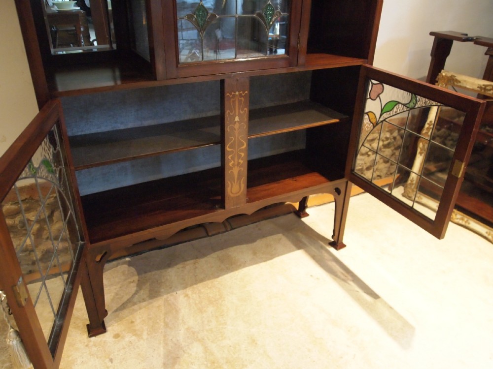 Display cabinet stunning Arts and Crafts Art Nouveau Mahogany c1890 View IX