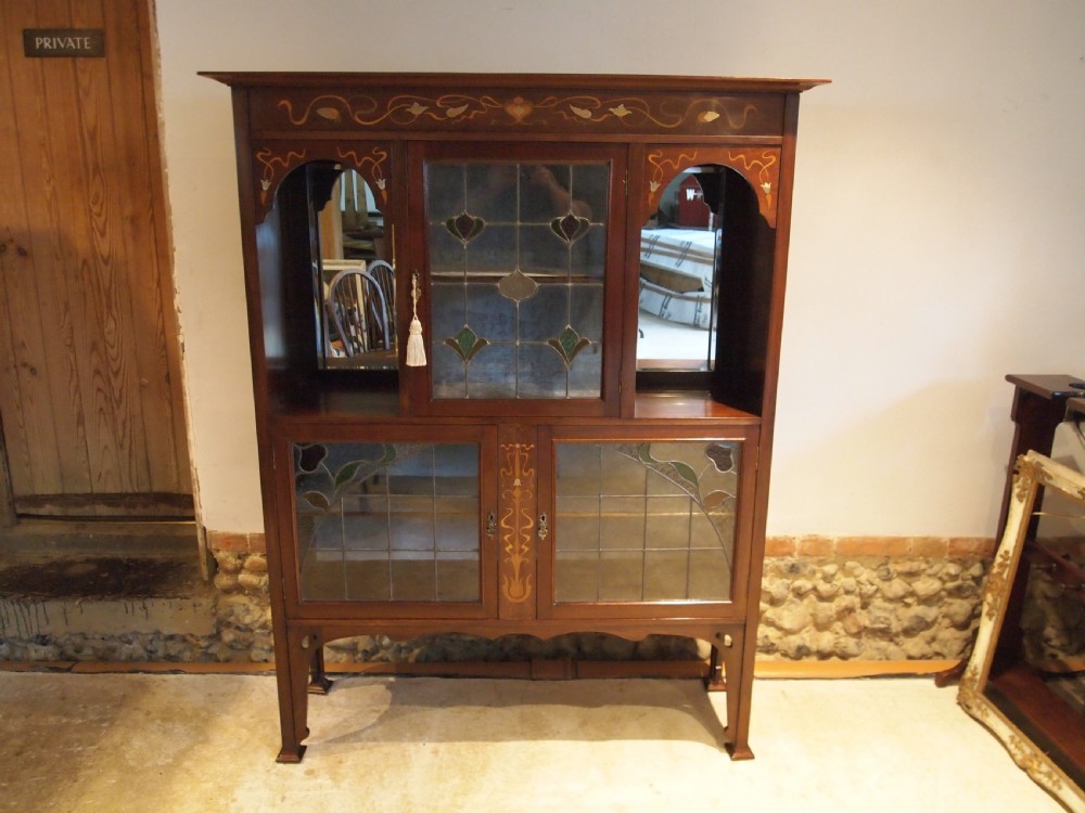 Display cabinet stunning Arts and Crafts Art Nouveau Mahogany c1890 View XI