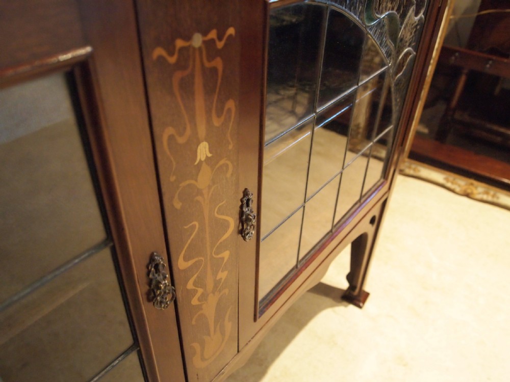 Display cabinet stunning Arts and Crafts Art Nouveau Mahogany c1890 View XIII