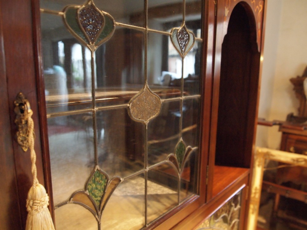 Display cabinet stunning Arts and Crafts Art Nouveau Mahogany c1890 View XIV