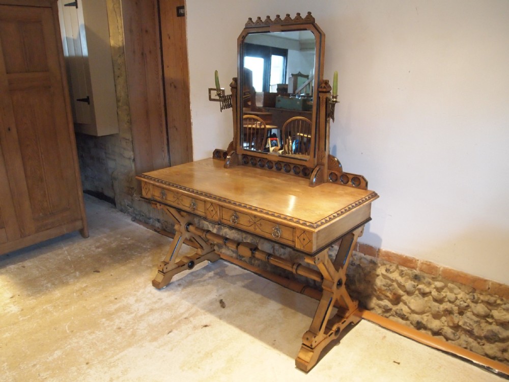 Bedroom suite Arts and Crafts Stunning Ash Pugin Gothic c1870 View VI