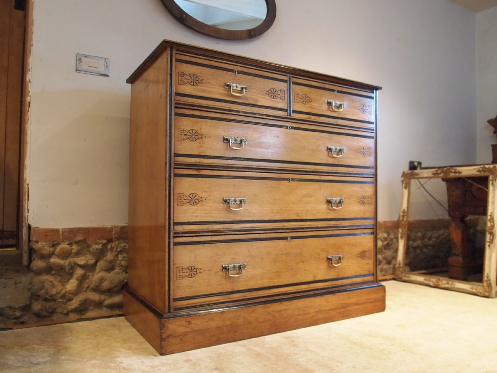 Chest of drawers Arts and Crafts Victorian Ash c1870