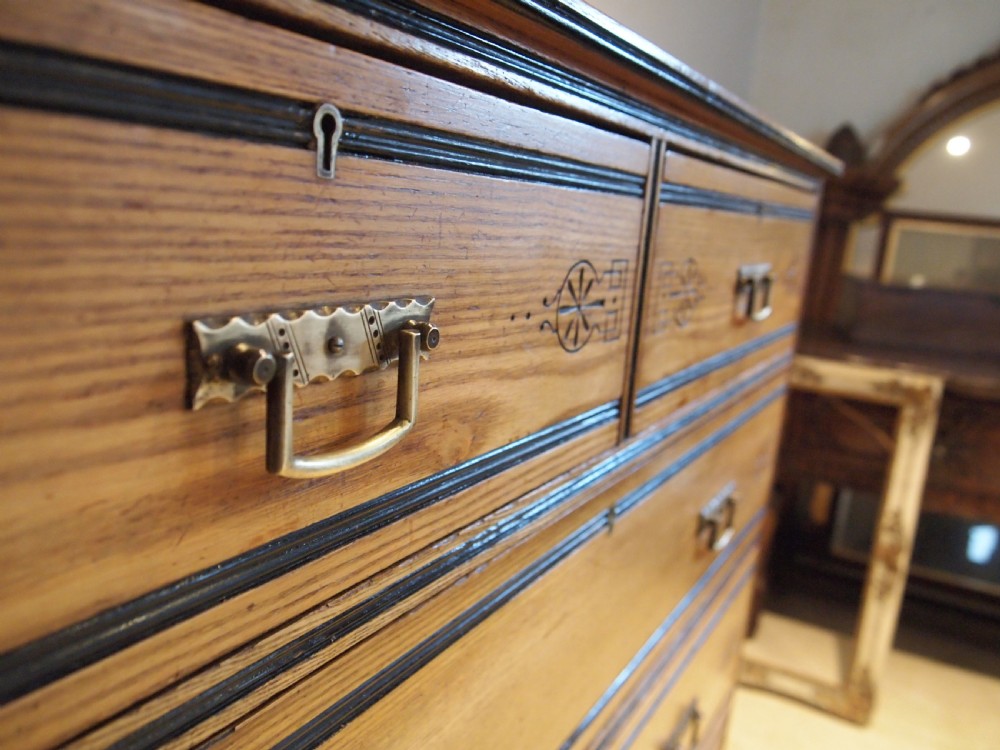 Chest of drawers Arts and Crafts Victorian Ash c1870 View IX