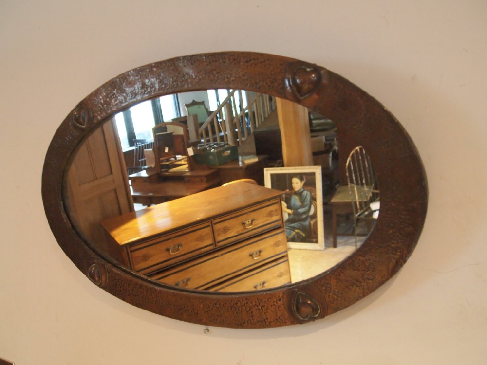 Mirror Rare Arts and Crafts Copper manner of Liberty c1900 View III