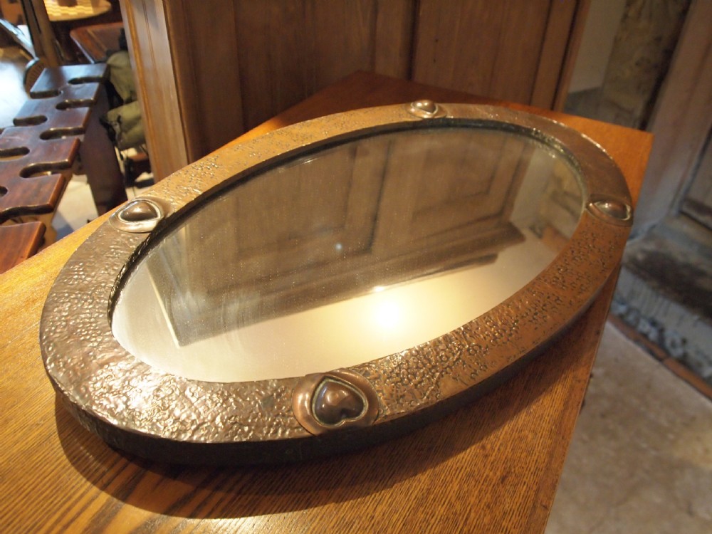 Mirror Rare Arts and Crafts Copper manner of Liberty c1900 View IV