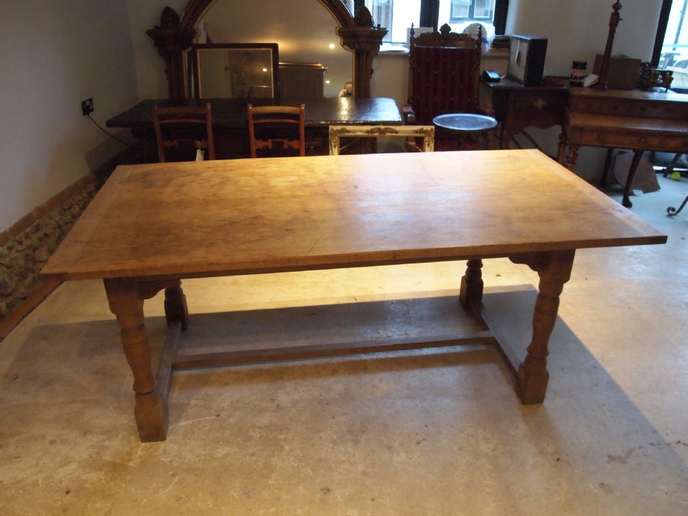 Table Oak refectory farmhouse dining rustic c1920 View III