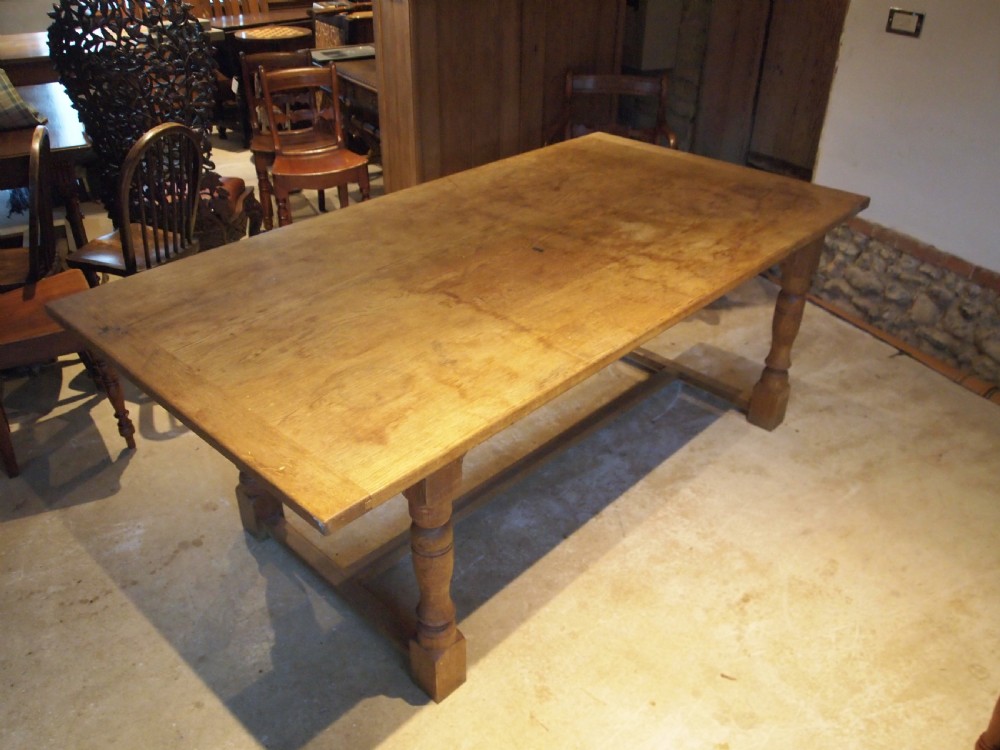 Table Oak refectory farmhouse dining rustic c1920 View IV