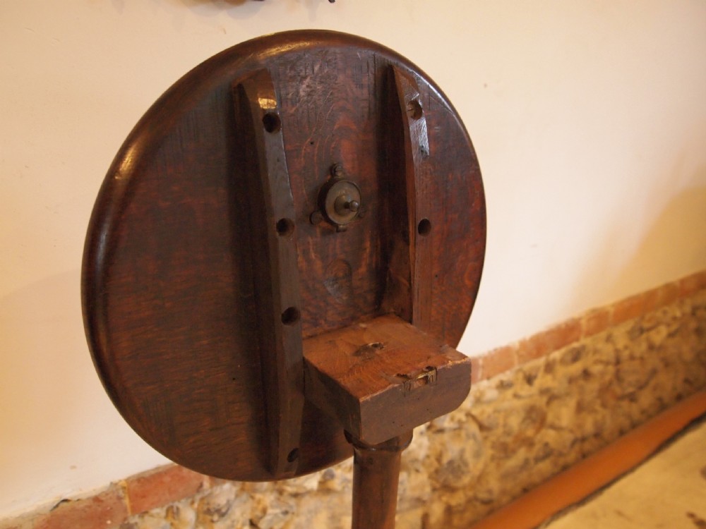 Table stunning George III Oak side wine hall tilt top c1770 View V