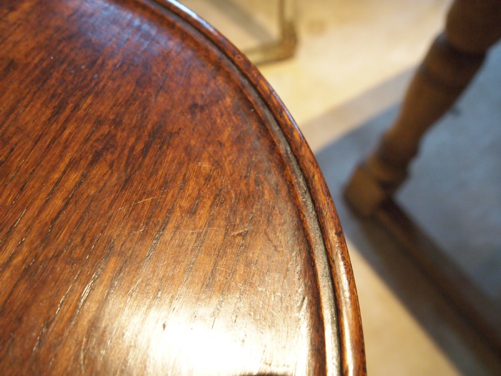 Table stunning George III Oak side wine hall tilt top c1770 View VI
