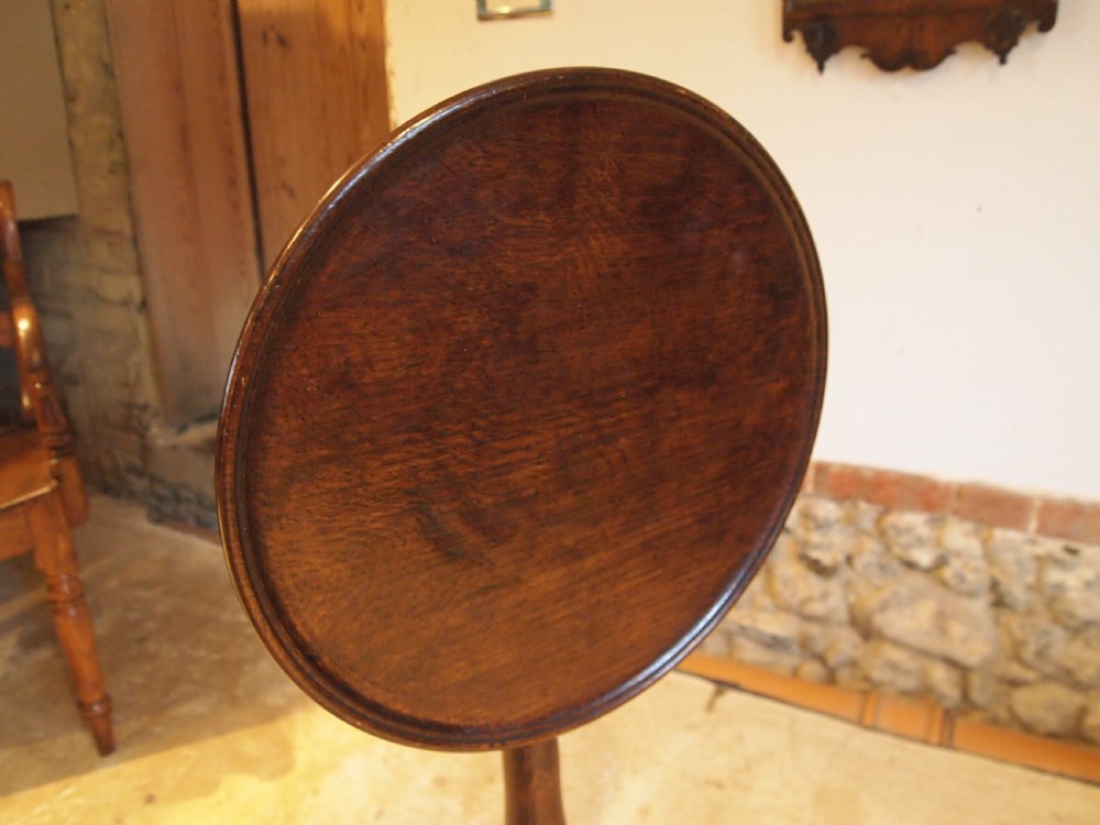 Table stunning George III Oak side wine hall tilt top c1770 View VIII