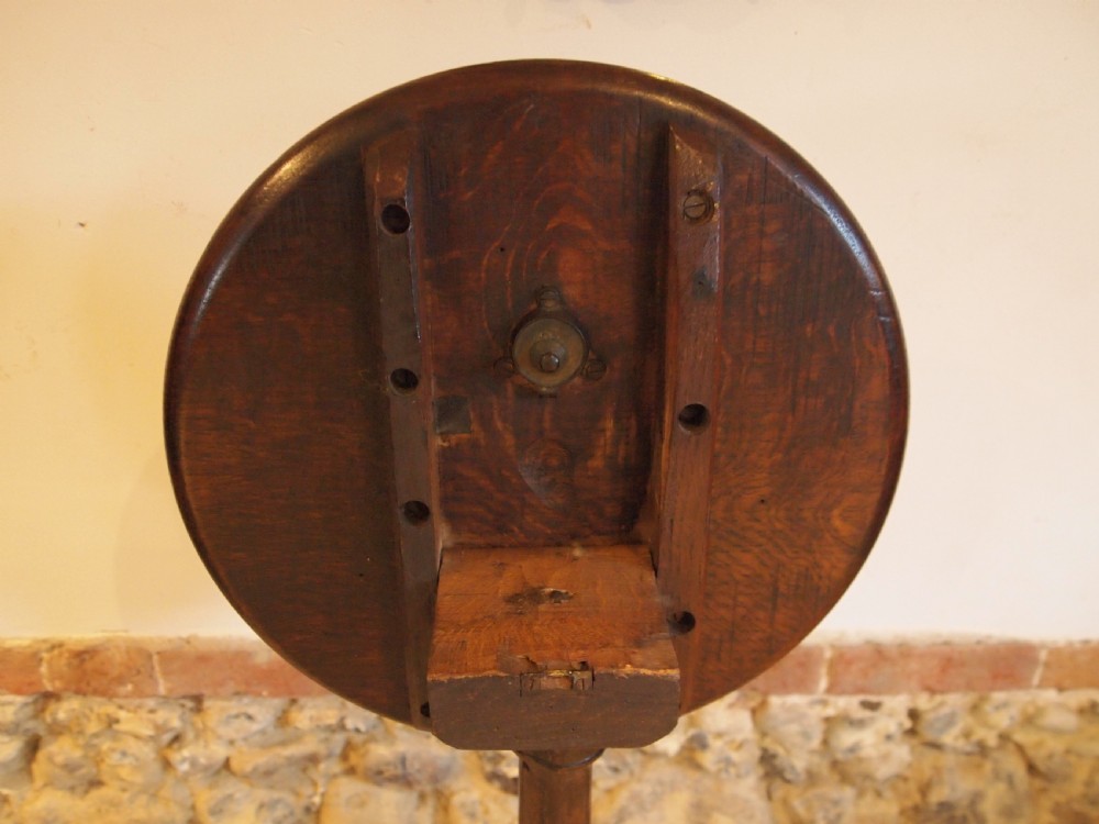 Table stunning George III Oak side wine hall tilt top c1770 View IX