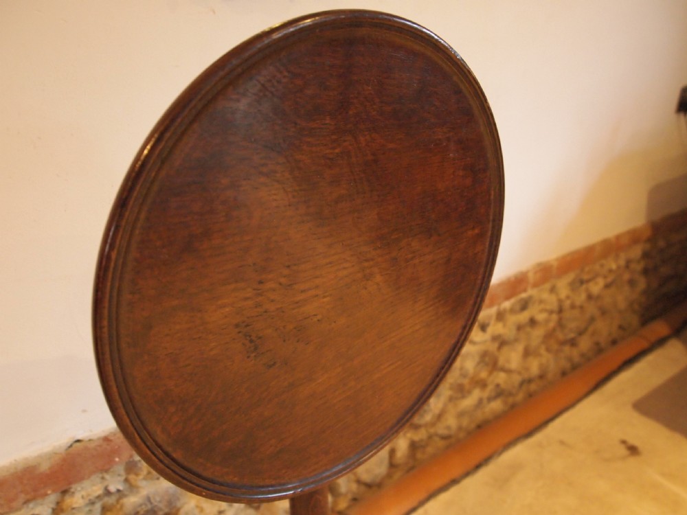Table stunning George III Oak side wine hall tilt top c1770 View X
