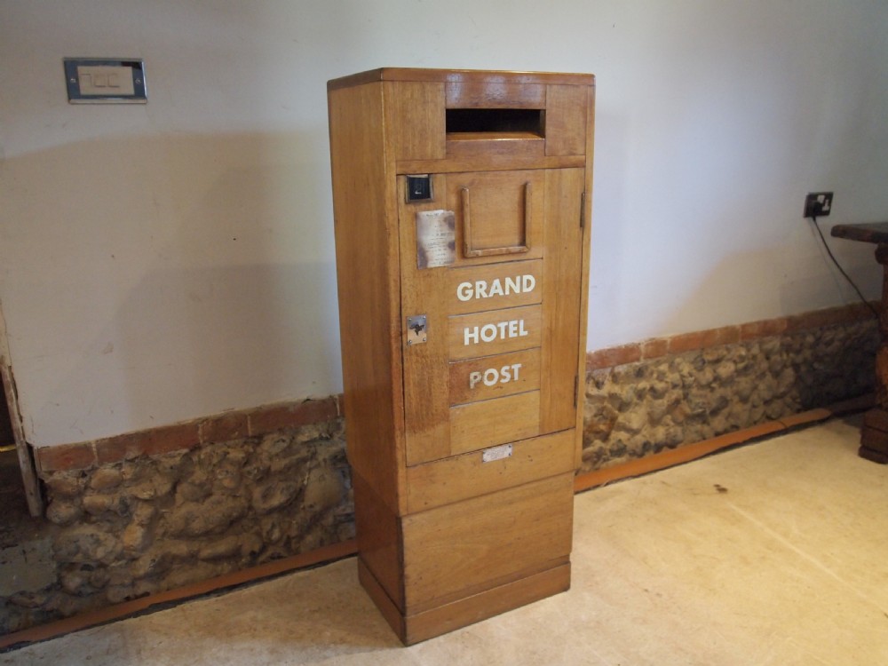 Post box Grand Hotel Art Deco Mahogany National Automatic Machines c1925