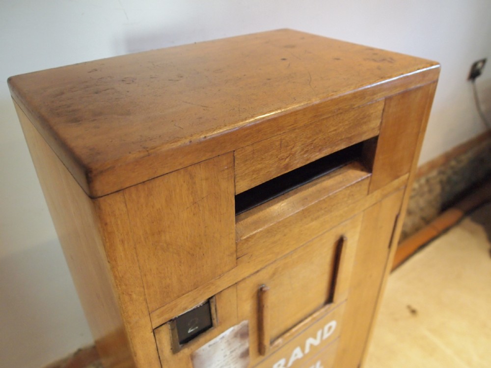 Post box Grand Hotel Art Deco Mahogany National Automatic Machines c1925 View X