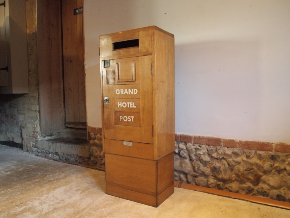 Post box Grand Hotel Art Deco Mahogany National Automatic Machines c1925 View XI