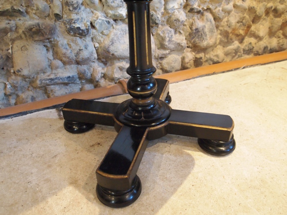 Bookcase revolving book stand table Ebonised Mahogany c1860 View IV