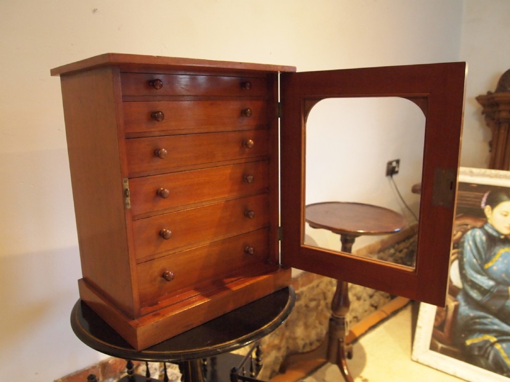 Very Rare James Gardner Collectors chest of drawers Mahogany c1890 View V