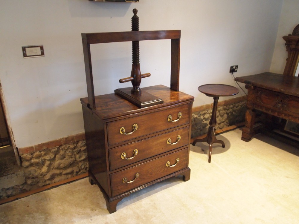 Rare Chest of drawers linen press Elm George III small c1780