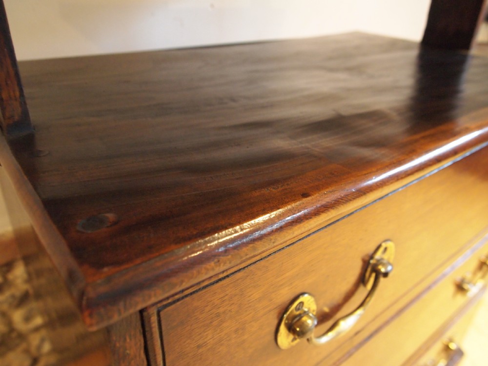 Rare Chest of drawers linen press Elm George III small c1780 View XI