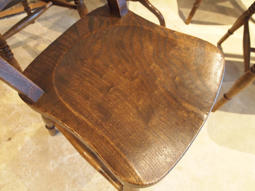 Chairs set of 4 Victorian east Anglian bar back Windsor kitchen c1890 View III