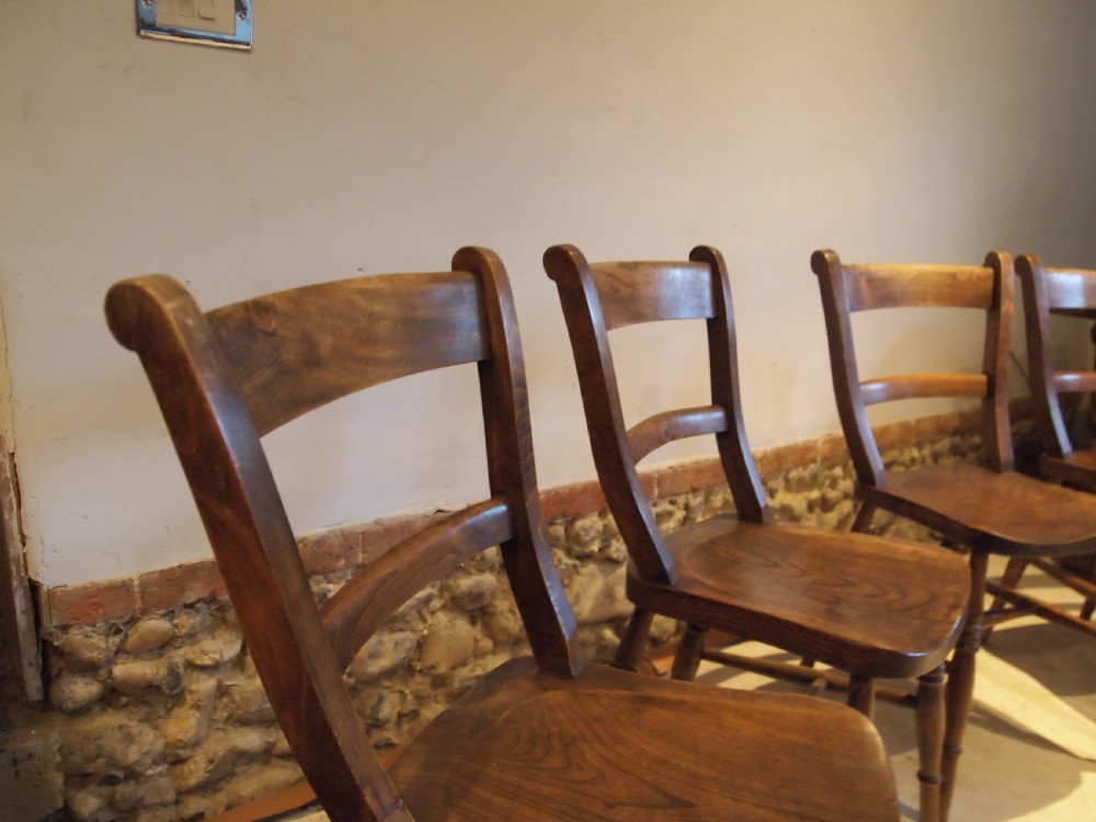 Chairs set of 4 Victorian east Anglian bar back Windsor kitchen c1890 View V