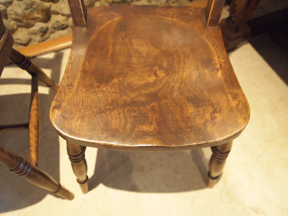 Chairs set of 4 Victorian east Anglian bar back Windsor kitchen c1890 View VII
