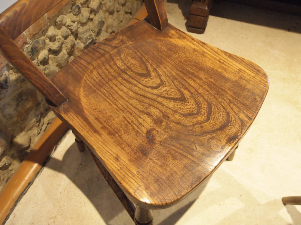 Chairs set of 4 Victorian east Anglian bar back Windsor kitchen c1890 View VIII