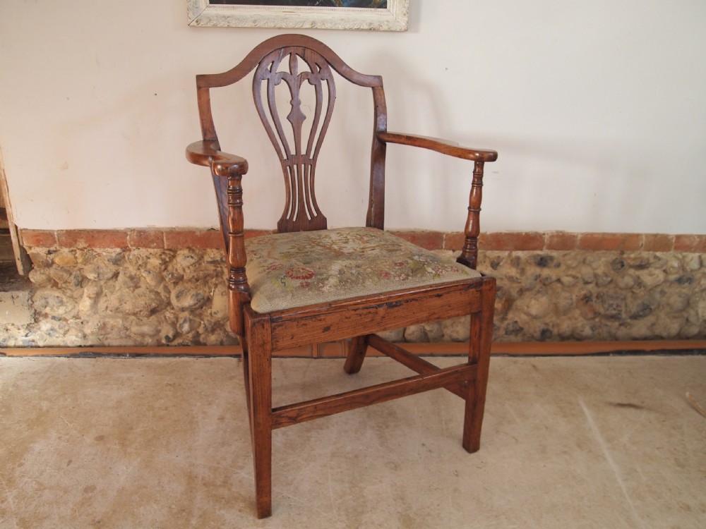 Chair superb George III Elm Chippendale period c1770