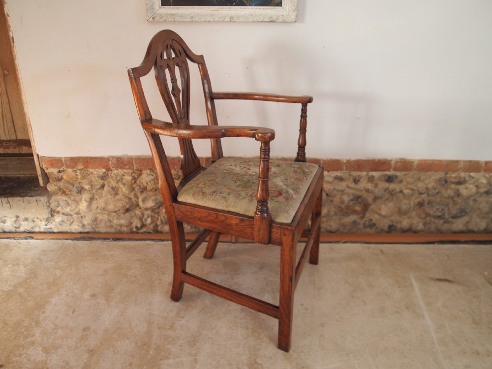 Chair superb George III Elm Chippendale period c1770 View VII